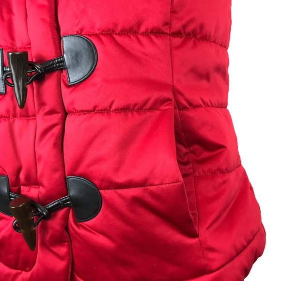 Ralph Lauren Red Black Toggle Sherpa Puffer Vest M - Picture 6 of 8